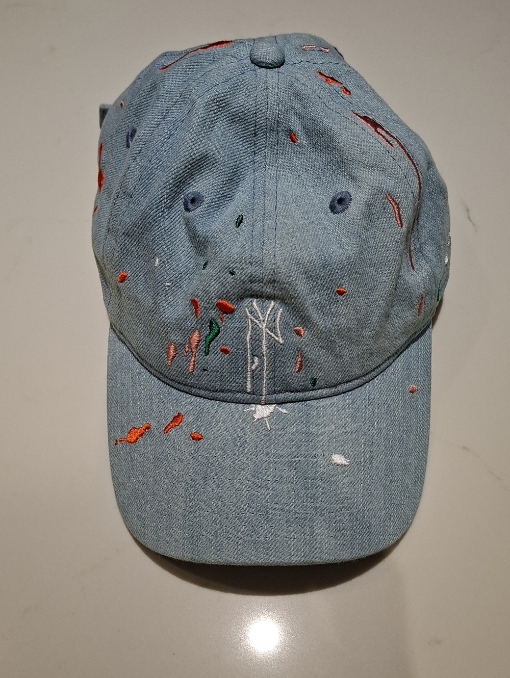 New Era New York Yankees Chambray Denim & Rainbow Paint Splatter Baseball Hat